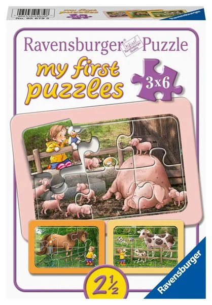 Ravensburger minu esimene pusle 3x6 tk Taluloomade beebid
056798V