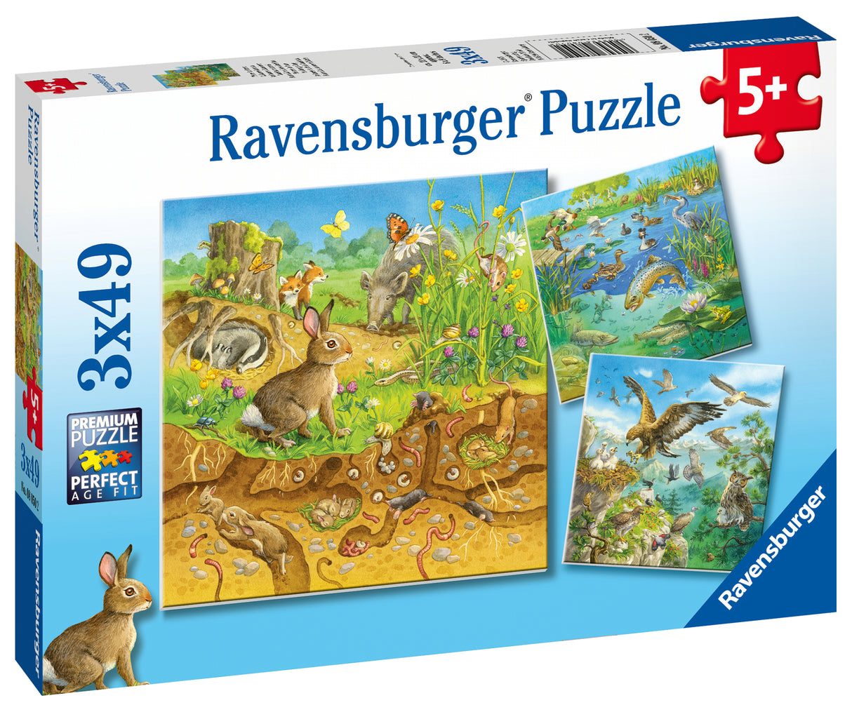 Ravensburger pusle 3x49 tk Metsloomad
080502V