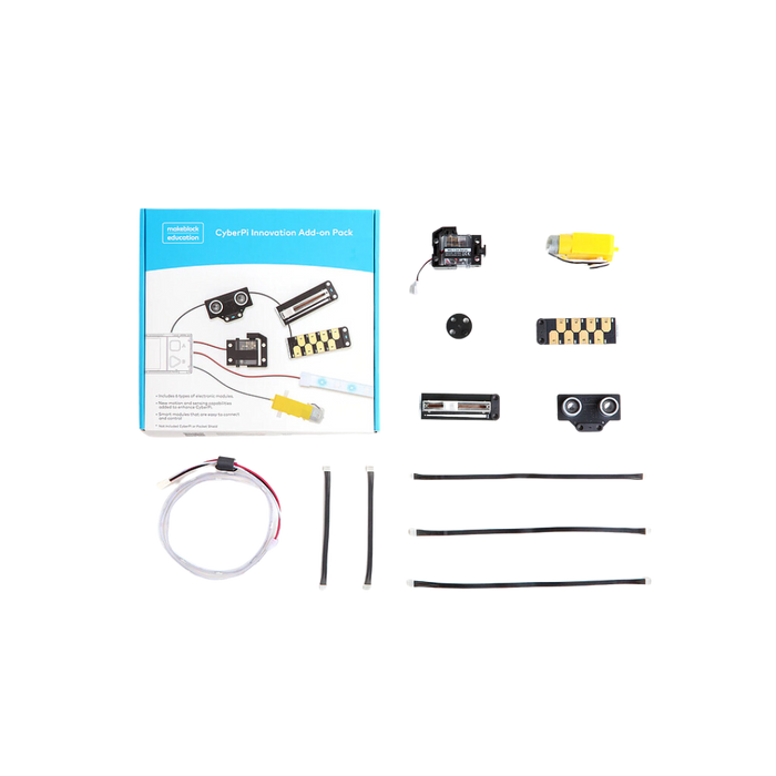 Makeblock CyberPi Innovaatori komplekt koos erinevate andurite ja sensoritega