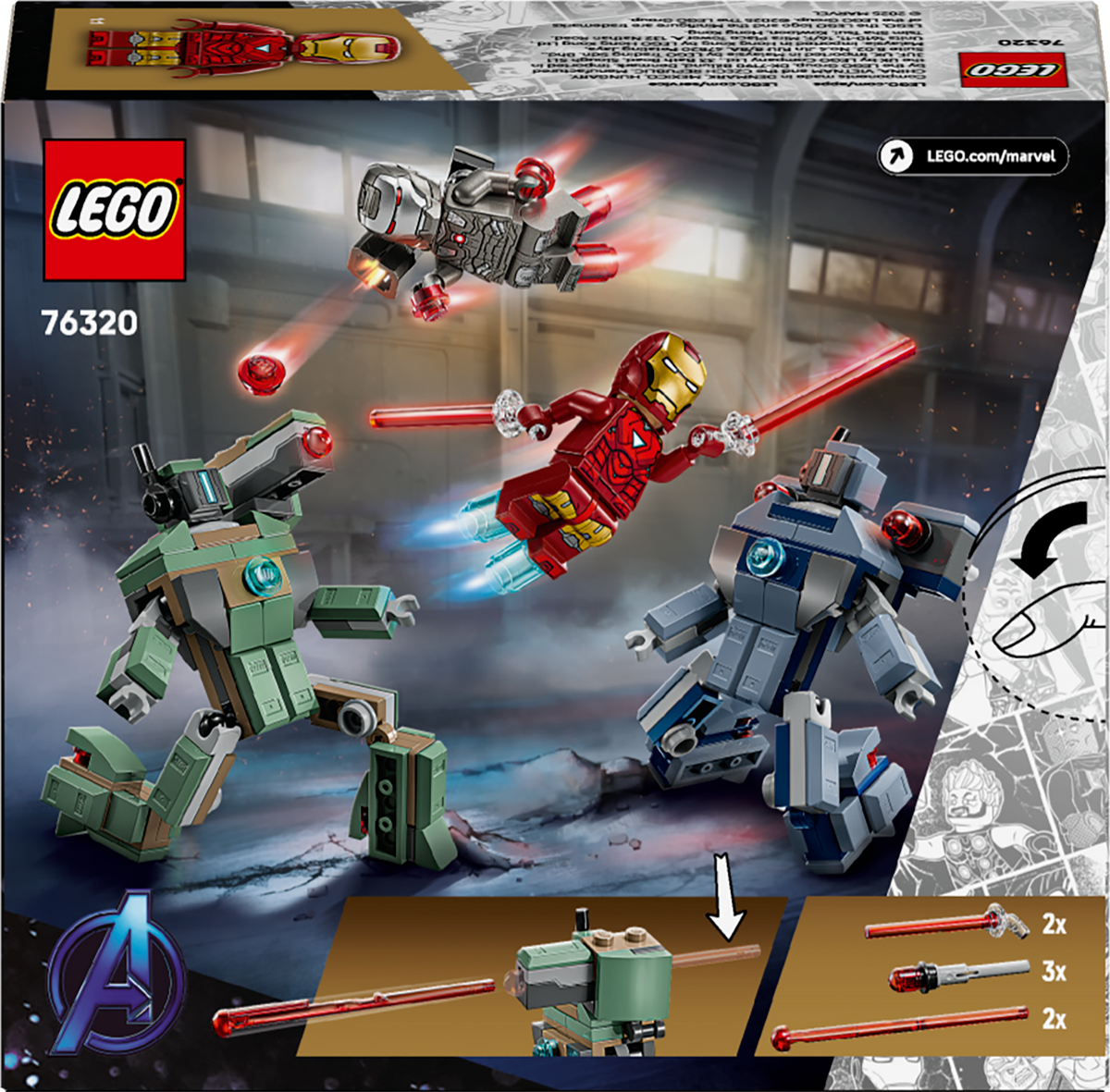 LEGO Super Heroes Iron Man ja Sõjamasin vs. haamerdroonid 76320L