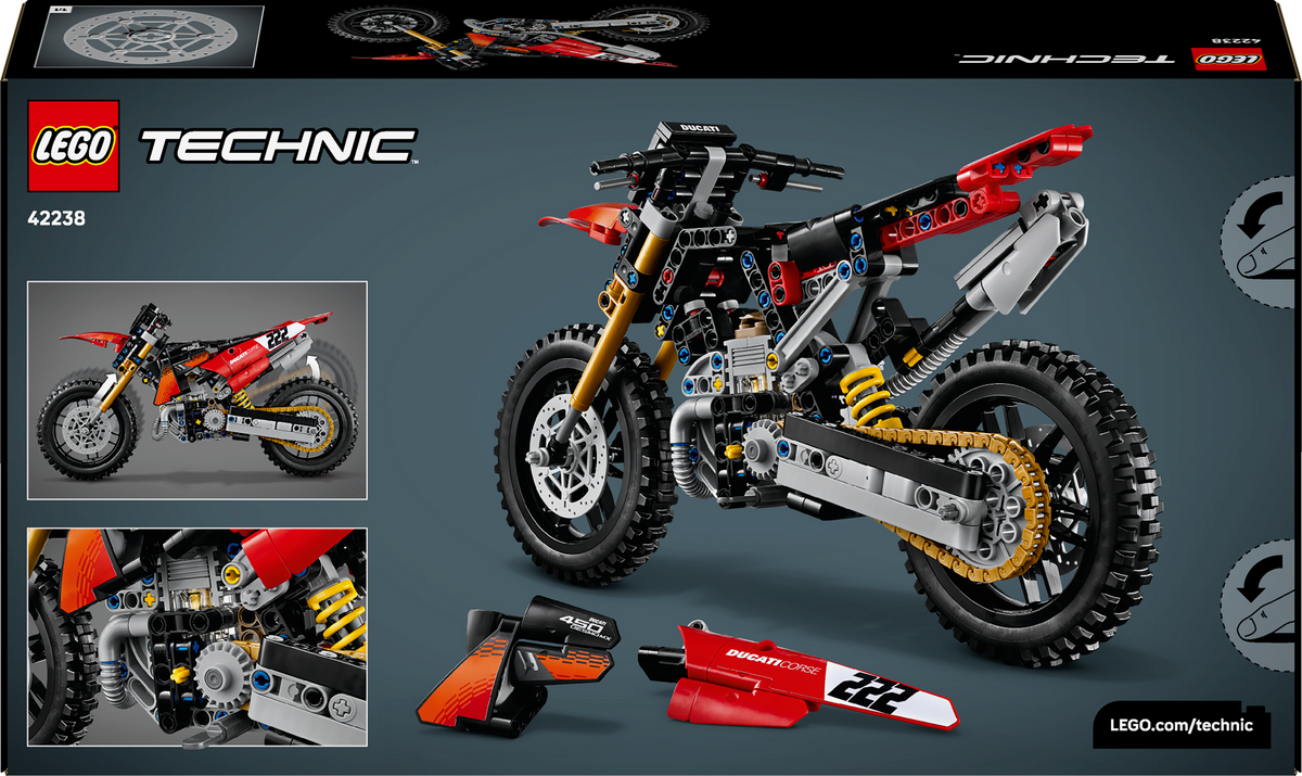 LEGO Technic Ducati Desmo450 MX Factory mootorratas 42238L