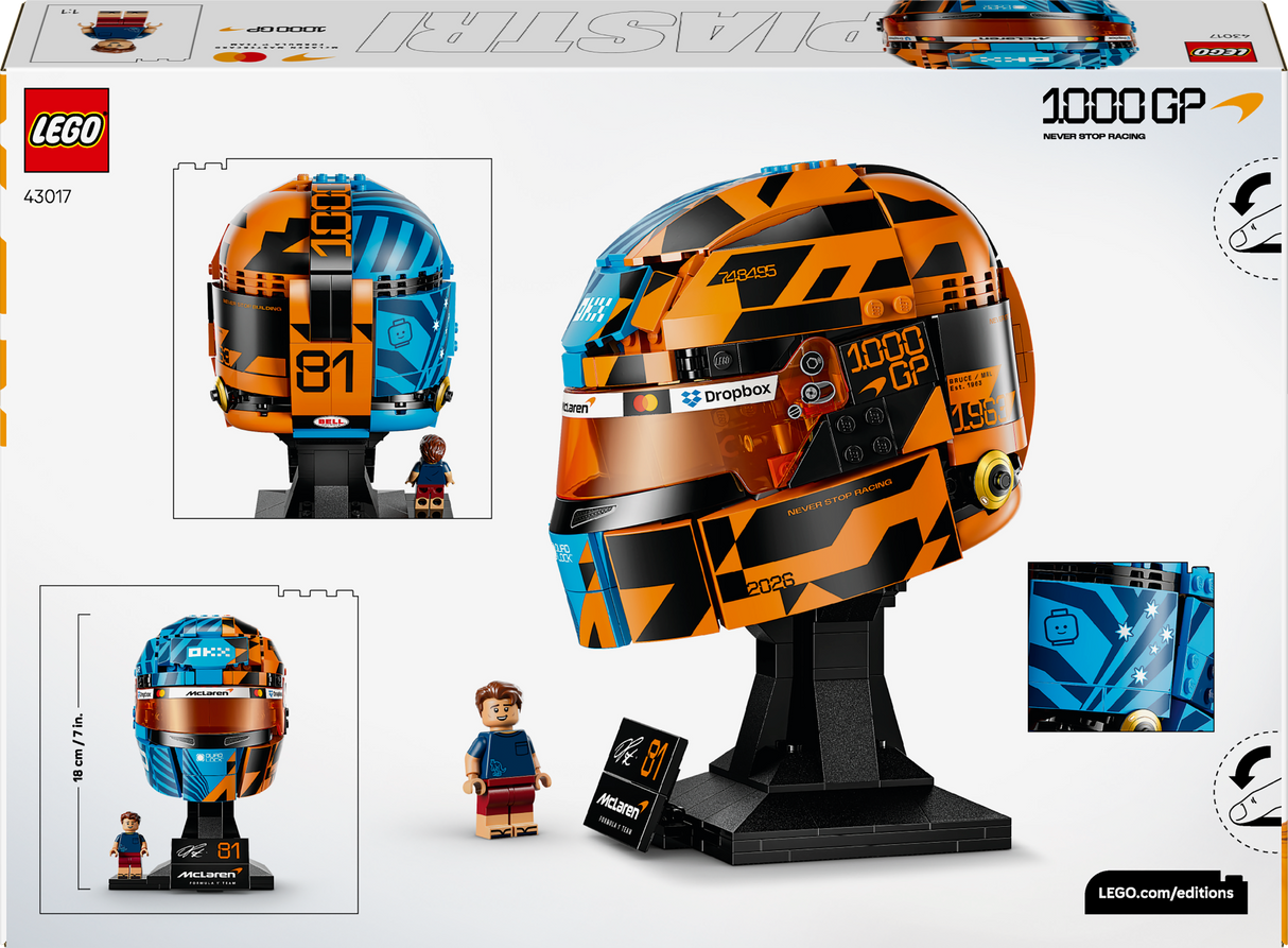 LEGO Editions McLaren Mastercard F1 Team Oscar Piastri kiiver 43017L