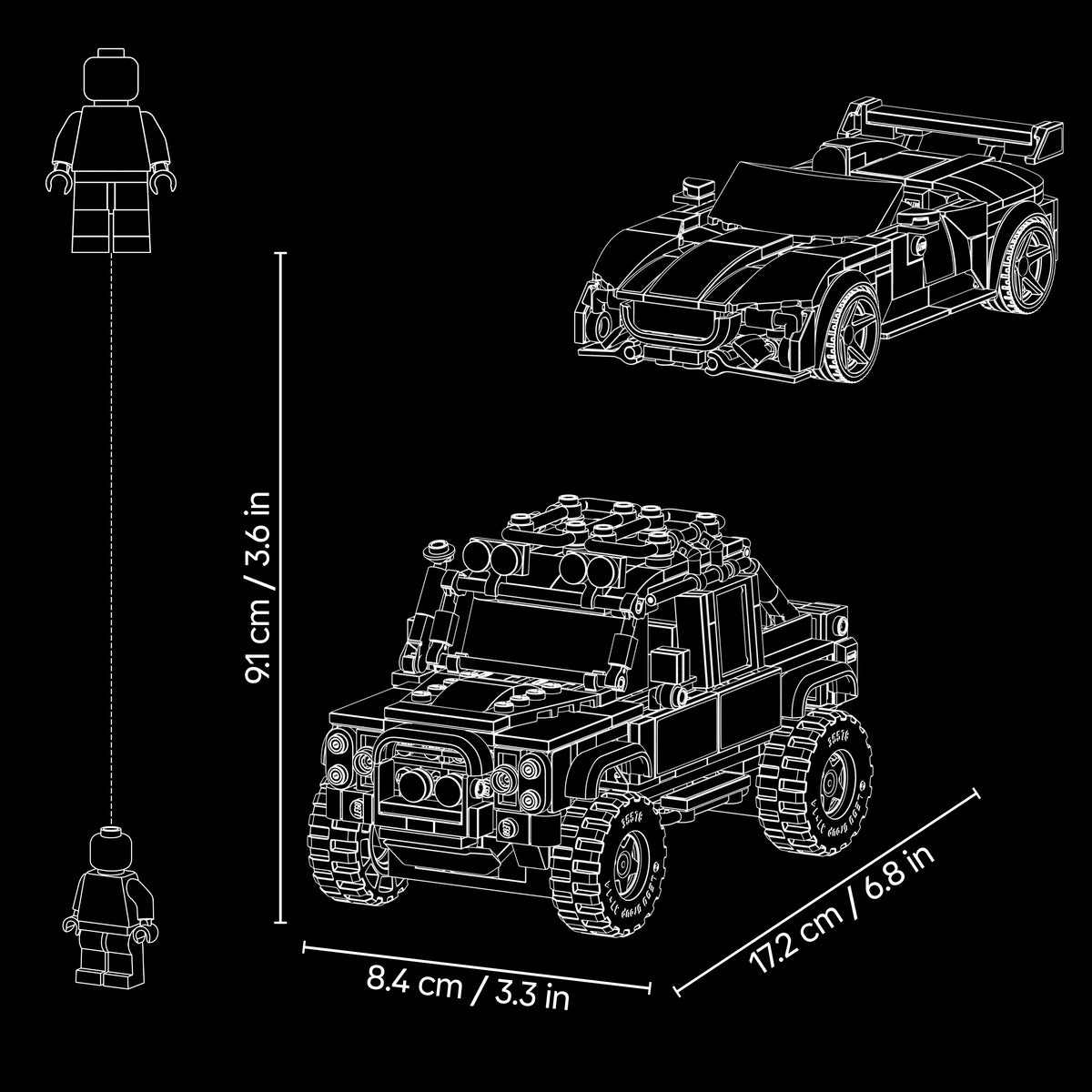 LEGO Speed Champions Jaguar Project 7 ja Land Rover Defender 77264L