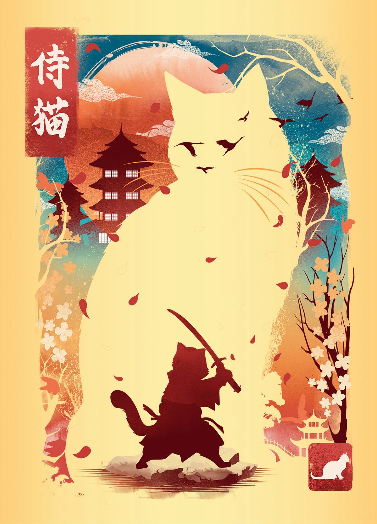 Ravensburger pusle 3x100 tk molbertiga: Ukiyo-e kass-sõdalane, punane panda ja draakon 12002048V