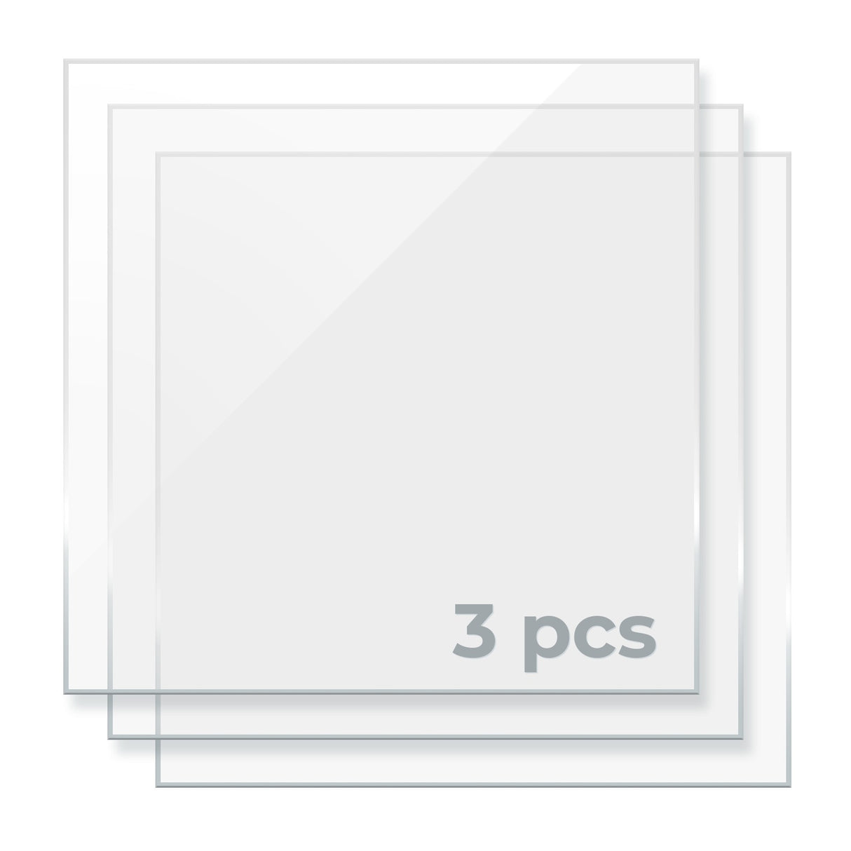 xTool akrüül pleksiklaas: läbipaistev läikiv, 3mm 30*30cm, 3tk P5020212